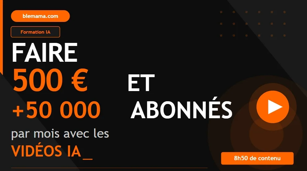 Faire 500€ et +50000 abonnés par mois avec les vidéos IA